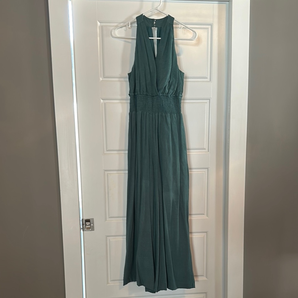 Anthropologie Green Jumpsuit with Chic Design